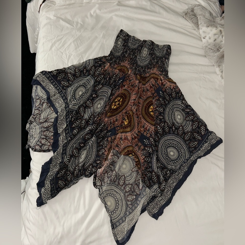 Woman’s patterned mini dress
